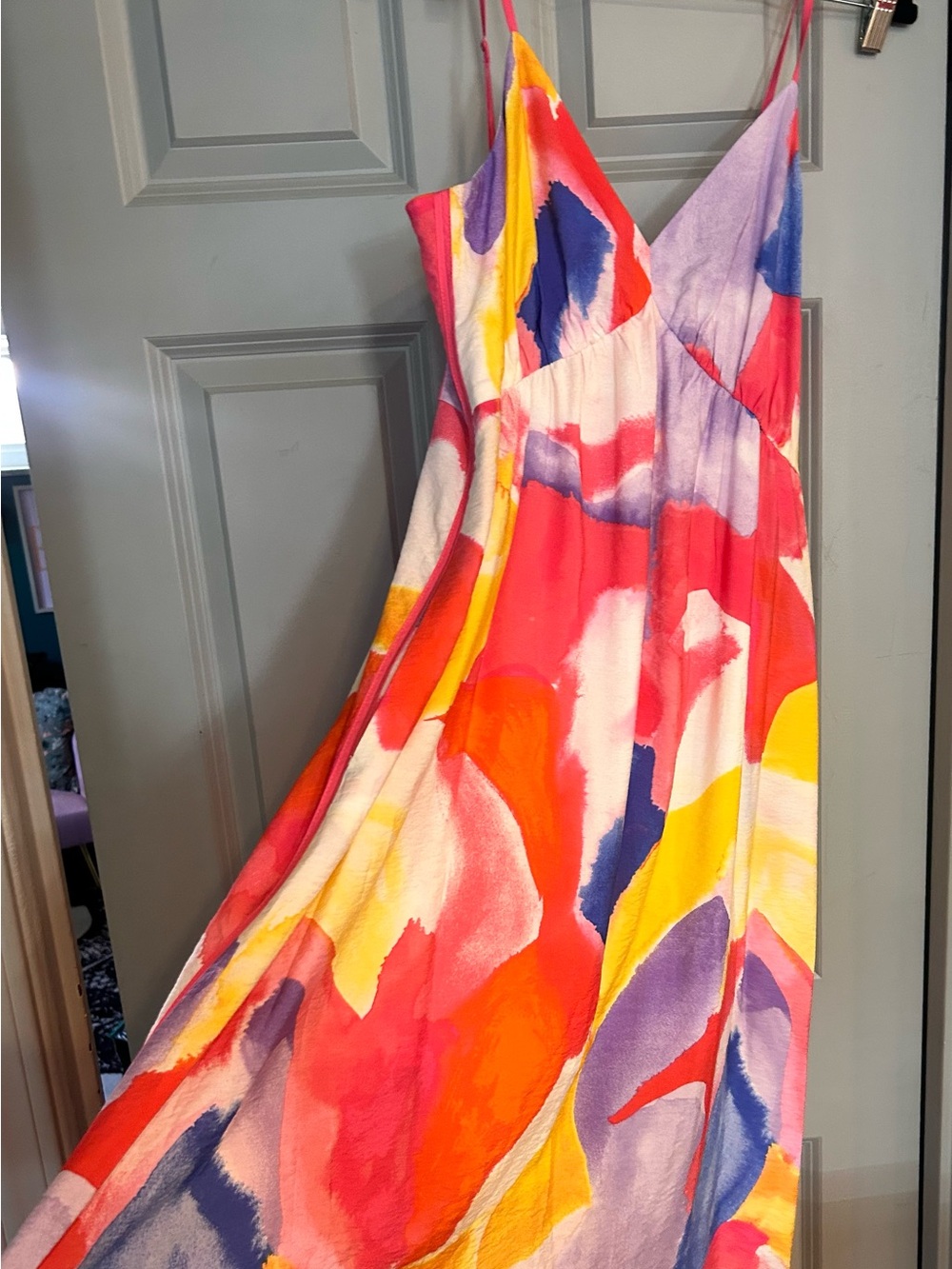 French Connection Pink and Coral Spaghetti Strap Dress